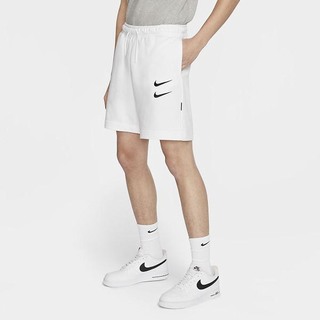 Pantaloni Scurti Nike Sportswear Swoosh French Terry Barbati Albi Negrii | VRFK-36458